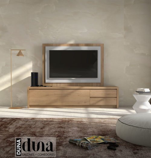 Mueble TV modelo D103C con puerta abatible y dos cajones