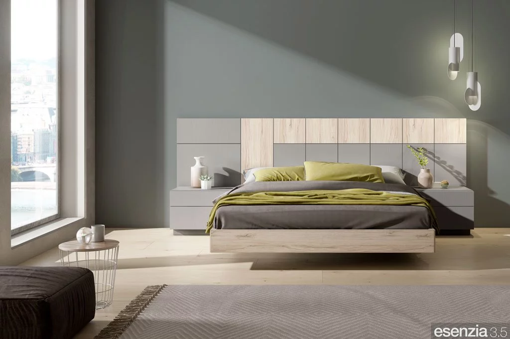 Habitación con el aro de cama suspendido modelo Vita