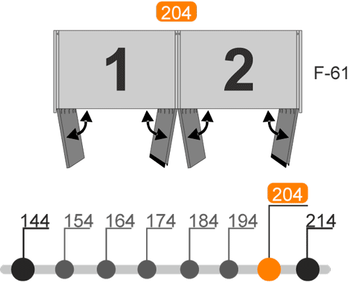 Medidas de los armarios de cuatro puertas batientes modelo L