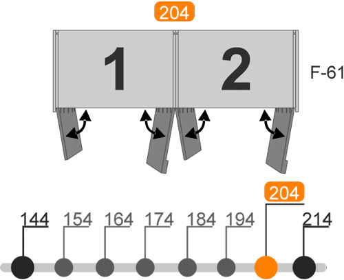 Medidas de los armarios de cuatro puertas batientes modelo V