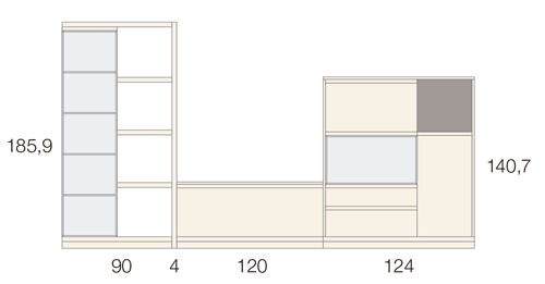 Medidas de la composición de los muebles de salón 33