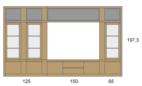 Medidas de la composición de salón compacta D31