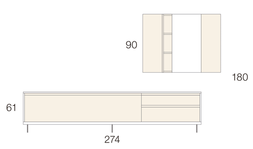 Medidas del mueble TV y las estanterías colgadas 17