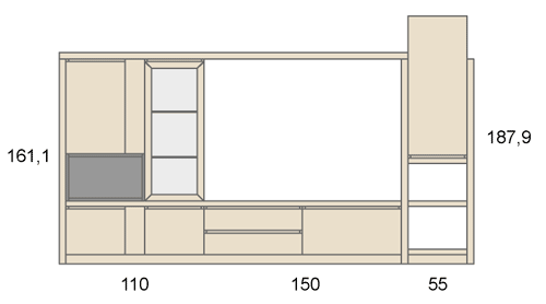 Medidas de los muebles del salón D01
