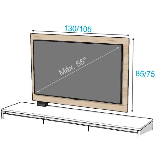 Las diferentes medidas que tiene el panel TV 101