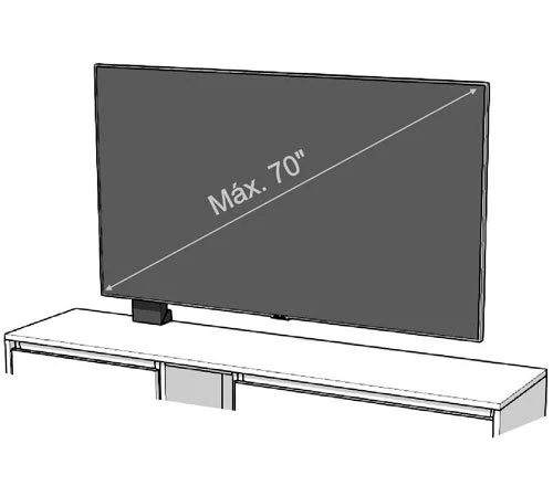 La medida máxima del televisor para el panel TV 120