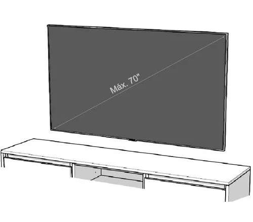 Máxima medida de la televisión para el panel TV 121