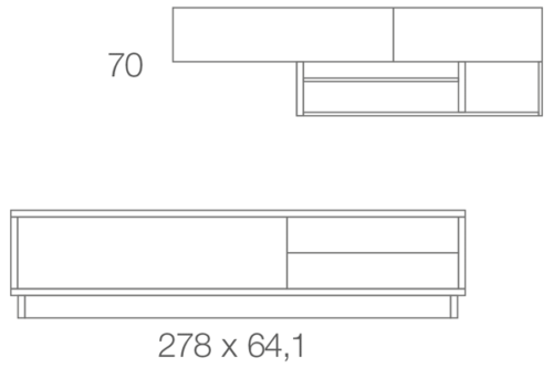 Medidas de la composición de salón A03
