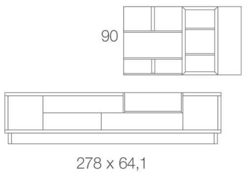 Medidas de la composición de salón A04