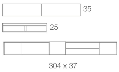 Medidas de la composición de salón A06