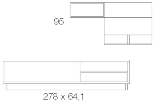 Medidas de la composición de salón A18
