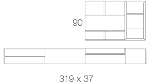 Medidas de la composición de salón A23