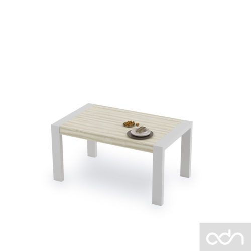 Mesa de comedor extensible modelo U con las patas de madera