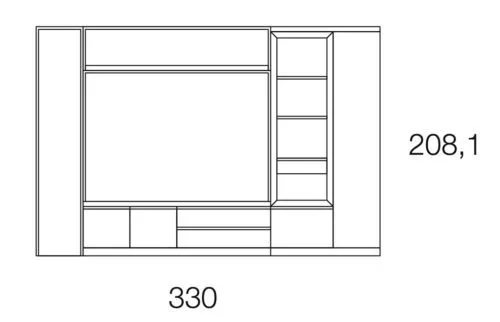 Medidas del mueble salón con panel TV