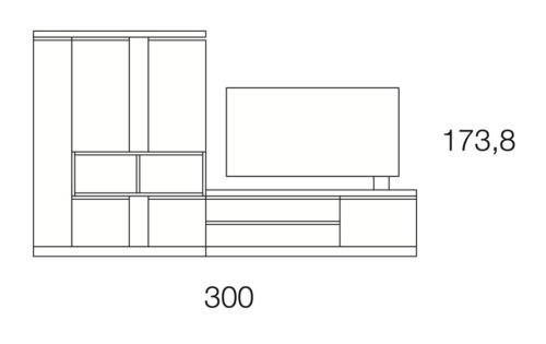 Medidas del mueble TV y vitrina para salón comedor
